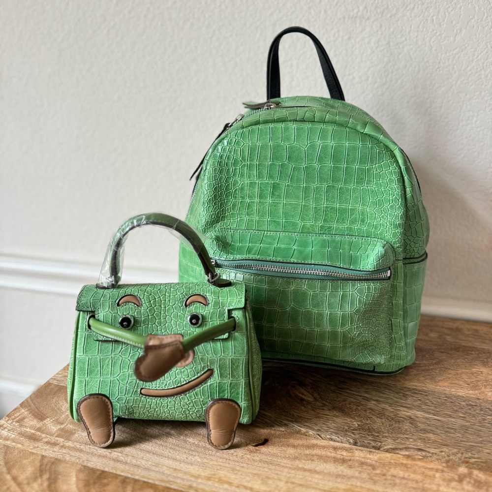 Leather Embossed Top handle Doll Bag - Picture 4 of 16